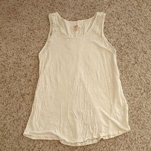 Women's Mossimo Oatmeal Colored Tank With Lace, Size Medium
